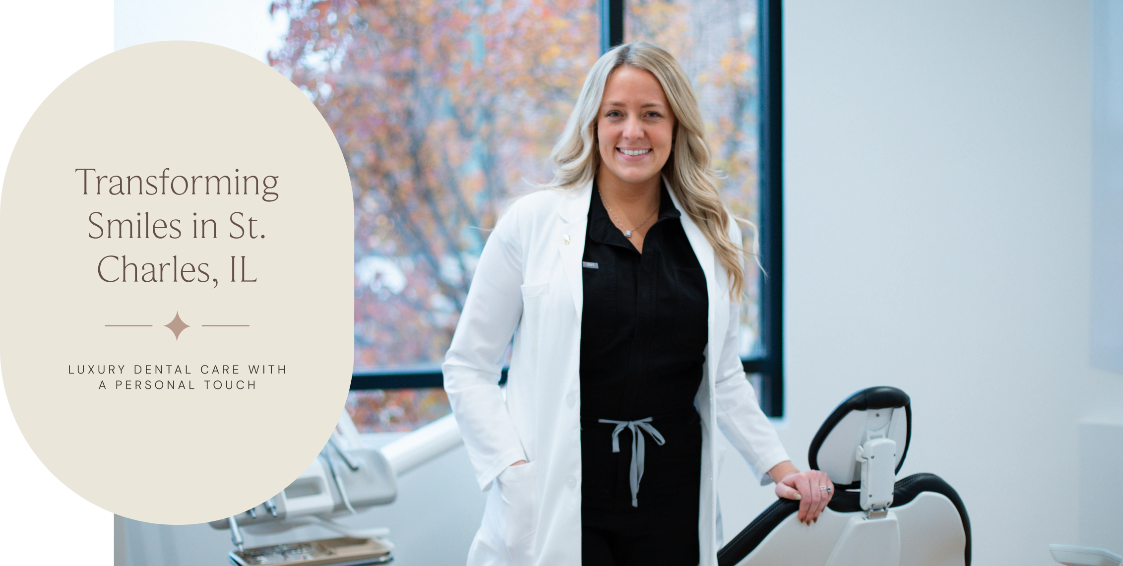 Woman after the dentist in St. Charles IL