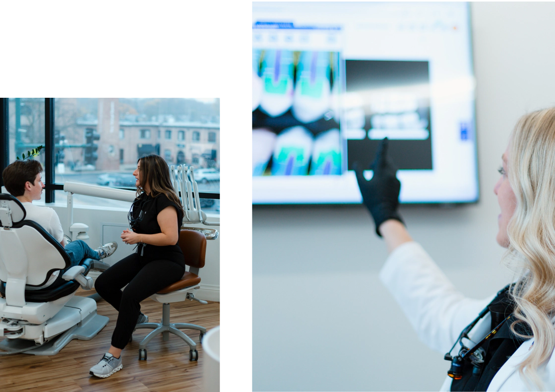 Man and woman at the dentist in St. Charles IL